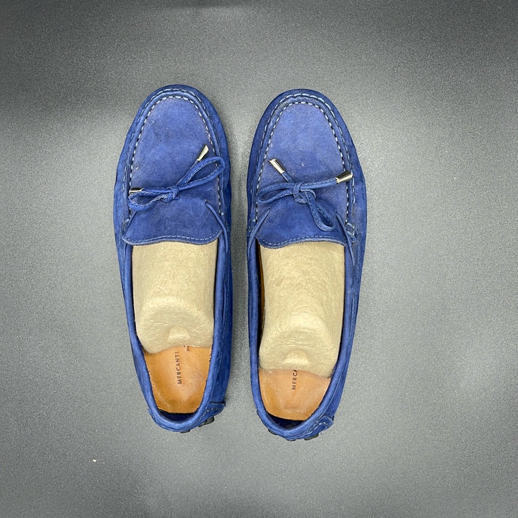 Mercanti Fiorentini Sz 6b Blue Suede Driving Loafers
